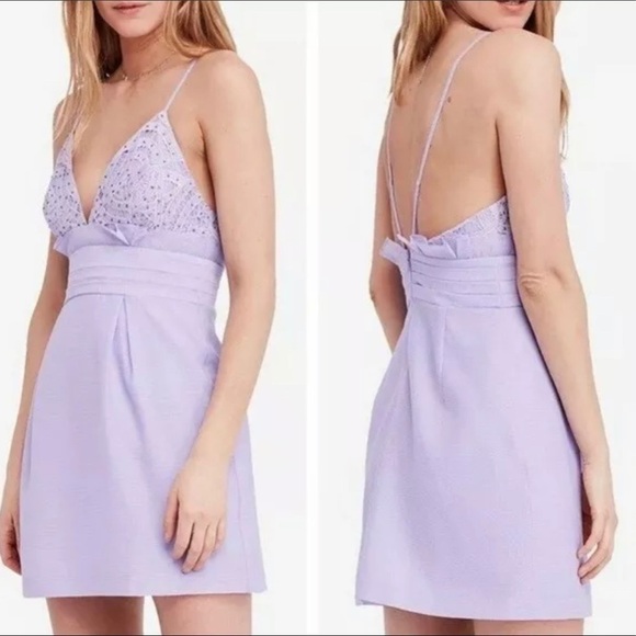 Free People Dress New go Together Lilac mini Dress new - Picture 1 of 5